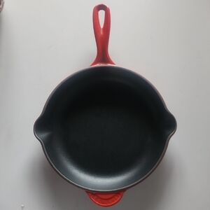 Le Crueset #23 Red Cast Iron Skillet. Made In France.